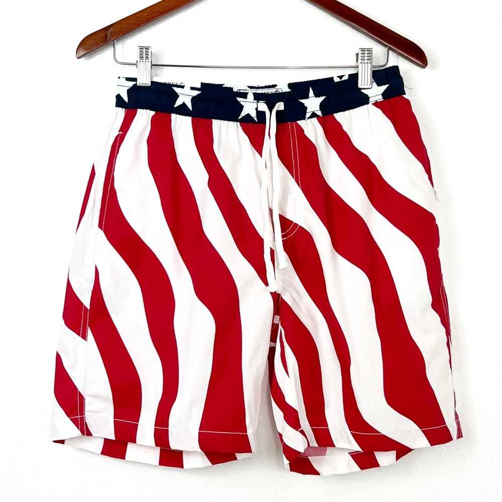 NEW Free Planet Stars & Stripes Swim Trunks Sm